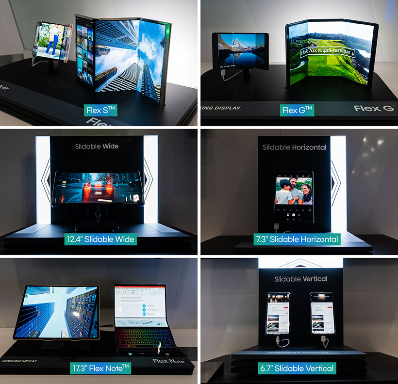 Slidable wide, slidable vertical, samsung display at Display Week 2022