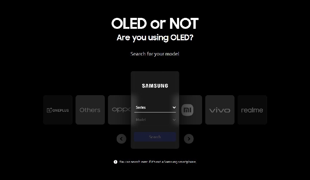 'OLED Finder' Website Open